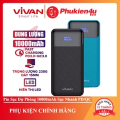 Pin Sạc Dự Phòng 10000mAh Sạc Nhanh PD/QC 3.0 20W VIVAN VPB-X10