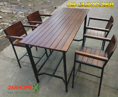 Bàn ghế khung sắt HA119