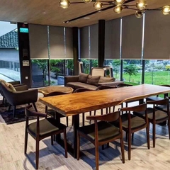 Bàn ghế  ăn gỗ nguyên tấm HA607