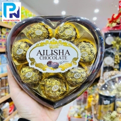 Hộp Kẹo Socola Sữa Hạnh Nhân Trái Tim Ailisha 80g