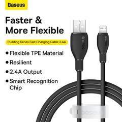 Cáp Sạc Nhanh Baseus Pudding Series Fast Charging Cable USB to iP 2.4A