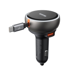 Tẩu Sạc Mcdodo FreeGo 80W Kèm Cáp Rút | 3 Cổng Sạc Gồm Type-C + USB và Cáp Type-C