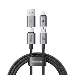 Cáp Sạc Mcdodo Nexus 60W PD | Cáp 4 trong 1 USB/Type-C ra Type-C/Ln, Đầu Hít Nam Châm