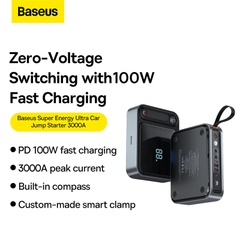 Bộ Kích Bình Ô Tô Baseus Super Energy Ultra 3000A | Kiêm Sạc Dự Phòng 100W Sạc Nhanh Laptop