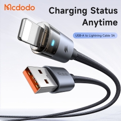 Cáp Sạc Nhanh Mcdodo 3A USB to Ln | Thiết Kế Trong Suốt Lộ Mạch, Có Đèn LED