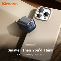 Sạc Nhanh Mcdodo GaN 45W 2 Cổng Type C, Sạc Nhanh PD, Điện Thoại, Siêu Nhỏ Gọn