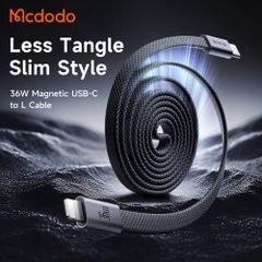 Cáp Sạc Mcdodo Cab Mage Type-C to Ln 36W | Tự Cuốn Gọn Nhẹ, Cáp Dẹt Từ Tính