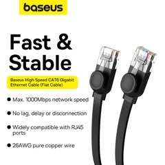 Dây Mạng LAN Baseus CAT6 Dạng Dẹt | Luồn Dây Dễ Dàng, Chơi Game Ổn Định