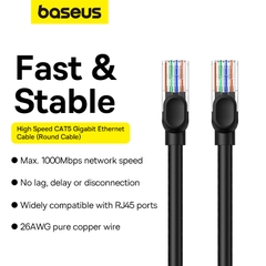 Cáp Mạng LAN Baseus CAT5 Chính Hãng | Dây Tròn Siêu Bền, Chơi Game & Xem Phim Không Giật Lag