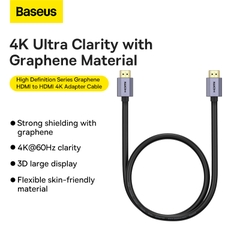 Cáp HDMI 2.0 Baseus High Definition | Hỗ Trợ 4K 60Hz, Vỏ Bọc Graphene Chống Nhiễu