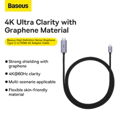 Cáp Chuyển Baseus High Definition Type-C to HDMI 4K@60Hz | Công Nghệ Graphene Chống Nhiễu Siêu Bền
