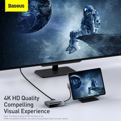 Hub Kẹp Baseus Magic Multifunctional 6 in 1 | Công Tắc Riêng, HDMI 4K@60Hz, Sạc PD 100W