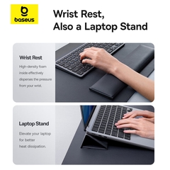 Tấm Lót Bàn Làm Việc Baseus MagPro II | Tích Hợp Đệm Kê Tay, Bề Mặt Da PU Cao Cấp