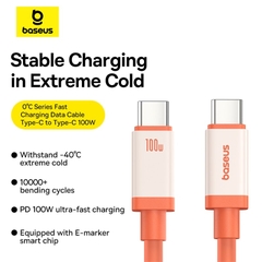 Cáp Sạc Nhanh Baseus 0°C PD 100W Type-C to Type-C | Tích Hợp Chip E-Marker, Sạc Laptop An Toàn