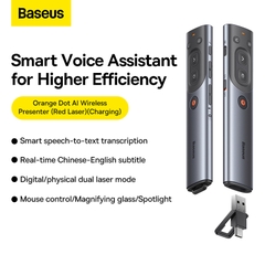 Bút Trình Chiếu Baseus Orange Dot AI | Ghi Âm & Chuyển Giọng Nói Sang Văn Bản Thông Minh (Laser Đỏ)