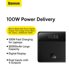 Sạc Dự Phòng Baseus Blade Edition 100W 20000mAh | Sạc Nhanh Cho Laptop, Mỏng Nhẹ, Màn Hình LED