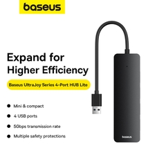 Hub Chia Cổng Baseus UltraJoy Lite 4 Cổng USB | Tốc Độ 5Gbps, Mở Rộng Kết Nối Cho Laptop & PC