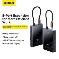 Hub Chuyển Đổi Baseus PioneerJoy Type-C | Hỗ Trợ Xuất Hình 4K/8K, Sạc Nhanh PD 100W