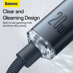 Cáp Sạc Baseus Crystal Shine 20W Type-C to Ln | Sạc Nhanh PD, Bện Vải Siêu Bền