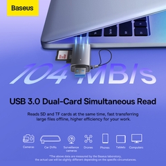 Đầu Đọc Thẻ Nhớ Đa Năng Tốc Độ Cao Baseus Lite Series USB-A & Type-C to SD/TF Card Reader Cho Smartphone/ Tablet/ Macbook/Laptop