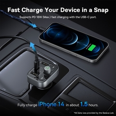Tẩu Nghe Nhạc Bluetooth 5.3 Baseus S-09 | Phát Sóng FM, Rảnh Tay Nghe Gọi, Kèm Sạc Nhanh