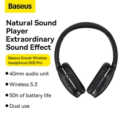 Tai Nghe Chụp Tai Baseus Encok D02 Pro | Pin 50 Giờ, Dùng Có Dây & Không Dây