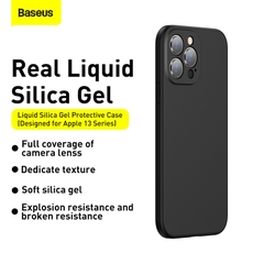 Ốp Lưng Baseus Liquid Silica Gel iP13 | Chống Sốc, Bảo Vệ Camera 360°, Chống Bám Bẩn