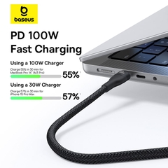 Cáp Sạc Đa Năng Baseus Flash 3 100W Type-C to C+C+L | Sạc Cùng Lúc Laptop & 2 Điện Thoại