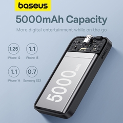 Sạc Dự Phòng Baseus Magnetic Mini 5000mAh | Siêu Mỏng Gọn, Sạc Kép Không Dây & PD 20W