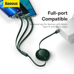Baseus Bright Mirror 2 Cáp sạc đa năng 3 trong 1 Dây Rút | USB to M+L+C 3.5A