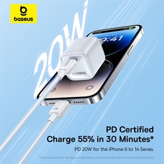 Cáp Sạc Nhanh Baseus Crystal PD 20W Type-C to Ln | Dây Dù Bọc 2 Lớp Siêu Bền