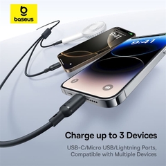 Cáp Sạc Đa Năng OS-Baseus Silky One-for-Three Fast Charging Cable USB / Type-C to M+L+C 100W 1.5m