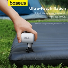 Máy Bơm Hơi Mini Baseus PocketGo Cho Dã Ngoại, Du Lịch | Bơm Nệm Hơi Siêu Tốc, Hút Chân Không
