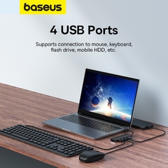 Hub Chia Cổng Baseus UltraJoy Lite 4 Cổng USB | Tốc Độ 5Gbps, Mở Rộng Kết Nối Cho Laptop & PC