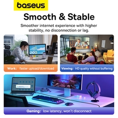 Cáp Mạng Baseus CAT7 10Gbps | Dây Dẹt 1.5mm, Siêu Mỏng, Chống Nhiễu, Chơi Game
