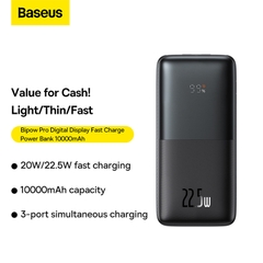 Pin Dự Phòng Baseus Bipow Pro 22.5W | Dung Lượng 10000/20000mAh, Sạc Nhanh 3 Thiết Bị