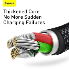 Cáp Sạc Đa Năng Baseus Tungsten Gold 3.5A USB to M + L + C | Siêu Bền, Sạc Cùng Lúc 3 Thiết Bị