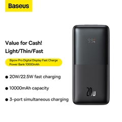 Sạc Dự Phòng Baseus Bipow Pro 10000mAh | Sạc Nhanh PD 20W & Màn Hình LED