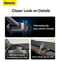 Giá Đỡ Điện Thoại Tự Động Baseus T-Space Solar | Thiết Kế Cho Xe Tesla Model 3/Y, Chắc Chắn