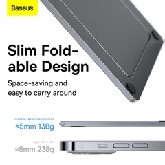 Giá Đỡ Gấp Gọn Baseus Foldable Metal | Xoay 360°, Siêu Mỏng Gọn Cho Điện Thoại & Pad, Kim Loại