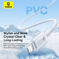 Cáp Sạc Nhanh Baseus Crystal PD 20W Type-C to Ln | Dây Dù Bọc 2 Lớp Siêu Bền