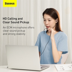 Tai Nghe Có Dây Baseus H19 Jack 3.5mm | Âm Thanh Vòm 6D Sống Động, Có Mic