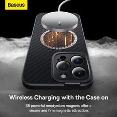 Ốp Lưng Nam Châm Chống Bám Bẩn Baseus Synthetic Fiber Series Magnetic Phone Case cho iP14