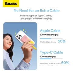 Sạc Dự Phòng OS-Baseus Popsicle Fast Charging Power Bank 5200mAh 20W (Kèm dây C to C 60W, 30cm, Trắng)