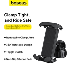 Giá Đỡ Điện Thoại Xe Đạp Baseus QuickGo | Kẹp Ghi Đông, Khóa Nút Gạt, Xoay 360 Độ