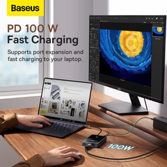 Hub Chuyển Đổi Baseus PioneerJoy Type-C | Hỗ Trợ Xuất Hình 4K/8K, Sạc Nhanh PD 100W