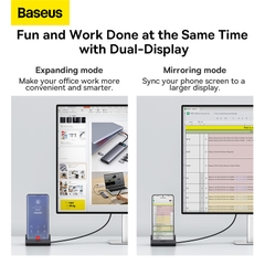 Hub Baseus Mate Docking Kết Nối Điện Thoại & Máy Tính | Hub 7 trong 1 PD 100W HDMI 4K