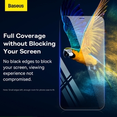 Cường lực Siêu Bền Cho IPhone 12 Baseus 0.3mm Full-glass Crystal Tempered Glass Film Bộ 2 Miếng Dán