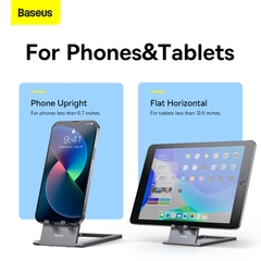 Giá Đỡ Gấp Gọn Baseus Foldable Metal | Xoay 360°, Siêu Mỏng Gọn Cho Điện Thoại & Pad, Kim Loại