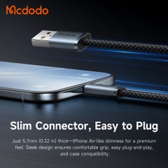 Cáp Sạc Nhanh Mcdodo Luma Slim Cable USB to Type-C 6A | Dây Dù Siêu Bền, Có Đèn LED